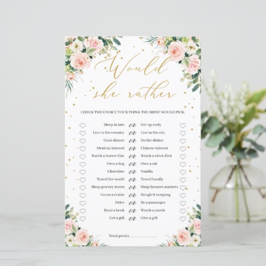 赤面ピンクのフローラグリーン金ゴールド彼女はむしろゲーム (スタンド正面)