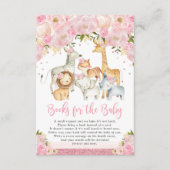 赤面ピンクのフローラサファリ動物の本ベビー エンクロージャーカード (正面)