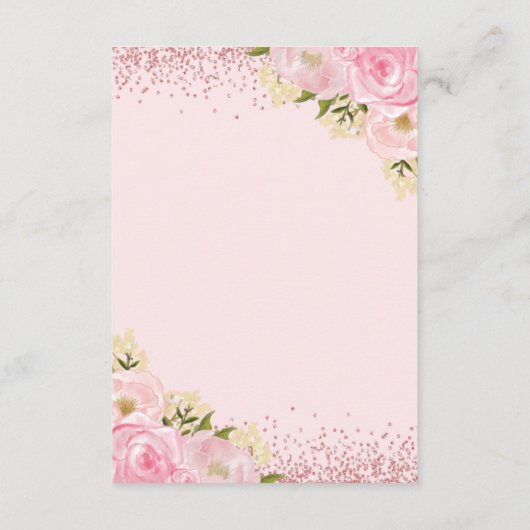 赤面ピンクのフローラサファリ動物の本ベビー エンクロージャーカード (裏面)