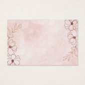 赤面ピンクのフローラシャワーギフトレジストリ挿入カード (裏面)