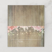 赤面ピンクのフローラストリングライト素朴ウッド プレイスカード (外部開封)