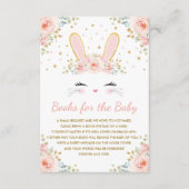 赤面ピンクのフローラバニーラビットブックのためのベビーガール エンクロージャーカード (正面)