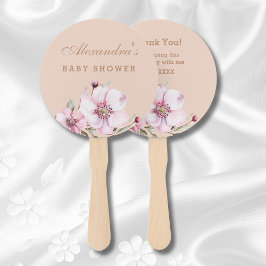赤面ピンクのフローラバラベビーシャワー ハンドファン
