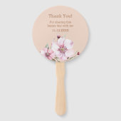 赤面ピンクのフローラバラベビーシャワー ハンドファン (裏面)