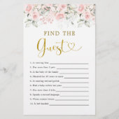 赤面ピンクのフローラベビーシャワーゲストを見つける (正面)