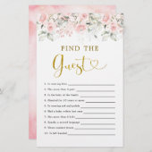 赤面ピンクのフローラベビーシャワーゲストを見つける (正面/裏面)