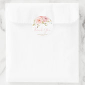 赤面ピンクのフローラベビーシャワー女の子の好意 ラウンドシール (バッグ)