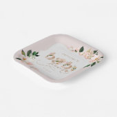 赤面ピンクのフローラ女の子のシャワーブラケットの形状 ペーパープレート (傾斜あり)