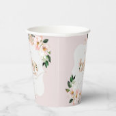 赤面ピンクのフローラ女の子のシャワーブラケットの形状 紙コップ (右)