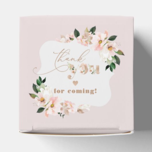 赤面ピンクのフローラ女の子の赤ちゃんシャワーブラケット フェイバーボックス (上部)