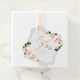 赤面ピンクのフローラ女の子の赤ちゃん感謝していシャワーユー フェイバータグ