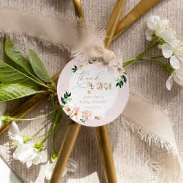 赤面ピンクのフローラ女の子の赤ちゃん感謝していシャワーユー フェイバータグ