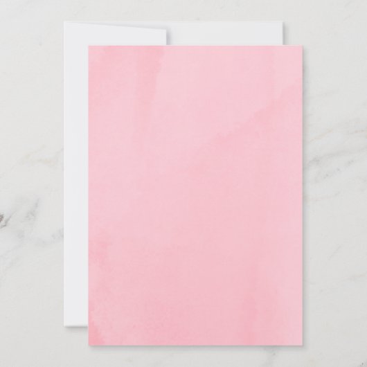 赤面ピンクのフローラ妊娠ママは赤ちゃんシャワーになる 招待状 (裏面)