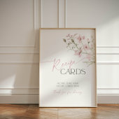 赤面ピンクのフローラ愛は開花レシピカード 台座サイン