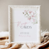 赤面ピンクのフローラ愛は開花レシピカード 台座サイン