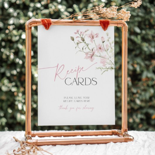 赤面ピンクのフローラ愛は開花レシピカード 台座サイン