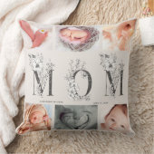 赤面ピンクのフローラ手紙ママ6 Photo Mother's Day クッション (ブランケット)