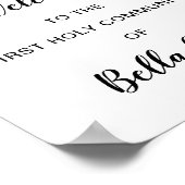 赤面ピンクのフローラ最初のコミュニティ歓迎サイン ポスター (角)