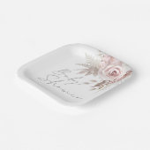 赤面ピンクのフローラ美しい赤ちゃんシャワー ペーパープレート (傾斜あり)