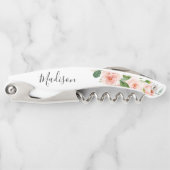 赤面ピンクのフローラ花嫁の提案 ソムリエナイフ (正面)