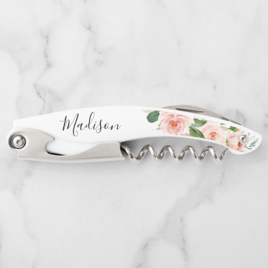 赤面ピンクのフローラ花嫁の提案 ソムリエナイフ (正面)