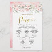 赤面ピンクのフローラ赤ちゃんシャワーあなたの財布の中に何 (正面/裏面)