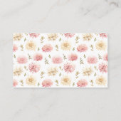 赤面ピンクのフローラ赤ちゃんシャワーおむつラッフルカード エンクロージャーカード (裏面)