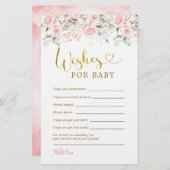 赤面ピンクのフローラ赤ちゃんシャワーの願いベビー (正面/裏面)