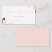 赤面ピンクのフローラ赤ちゃんシャワーはどのくらいか推測 エンクロージャーカード (正面/裏面)