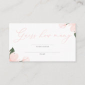 赤面ピンクのフローラ赤ちゃんシャワーはどのくらいか推測 エンクロージャーカード (正面)