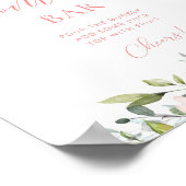 赤面ピンクのフローラ赤ちゃんシャワーMom-osaバー標識 ポスター (角)