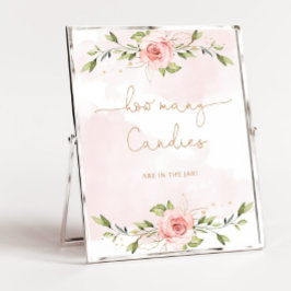 赤面ピンクのフローラ金ゴールドはキャンディーの数を推測 ポスター