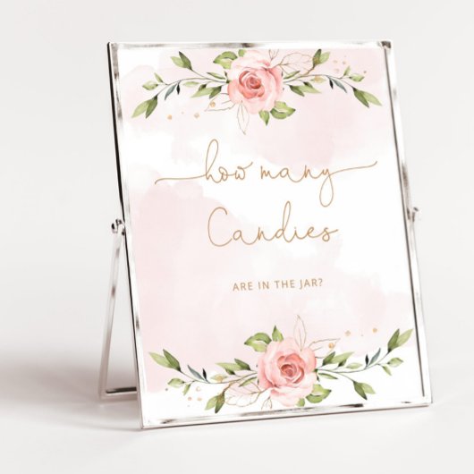 赤面ピンクのフローラ金ゴールドはキャンディーの数を推測 ポスター