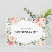 赤面ピンクのフローラ金ゴールドは私の花嫁になる 招待状 (スタンド正面)