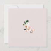 赤面ピンクのフローラ金ゴールドフォイル女の子シャワー 招待状 (裏面)