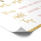 赤面ピンクのフローラ金ゴールドママ – osaバーミモサバー標識 ポスター (角)