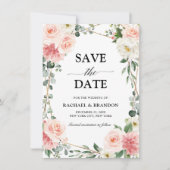 赤面ピンクのフローラ金ゴールド幾何学日付を保存 (正面)