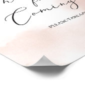 赤面ピンクのフローラ金ゴールド感謝していボホのサイン来のための ポスター (角)