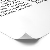 赤面ピンクのフローラ8テーブ結婚ルのシーティングチャート ポスター (角)