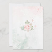 赤面ピンクのベビー外のベビーシャワーが冷たい 招待状 (裏面)