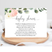 赤面ピンクのホワイトディスプレイシャワー女の子の赤ちゃんシャワー エンクロージャーカード