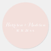 赤面ピンクのモノグラムのカスタムウェディングの好意 ラウンドシール (正面)