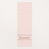 赤面ピンクのローズ金ゴールドドット名 ヨガマット (正面)