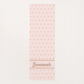 赤面ピンクのローズ金ゴールドドット名 ヨガマット (裏面)