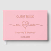 赤面ピンクのローズ金ゴールドミセス結婚ズ ゲストブック (正面)