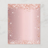 赤面ピンクのローズ金ゴールド予算の結婚式 チラシ (裏面)