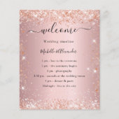 赤面ピンクのローズ金ゴールド予算の結婚式 チラシ (正面)