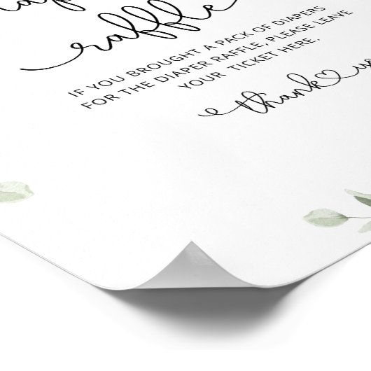 赤面ピンクのワイルドフラワーおむつラッフルベビーシャワー ポスター (角)