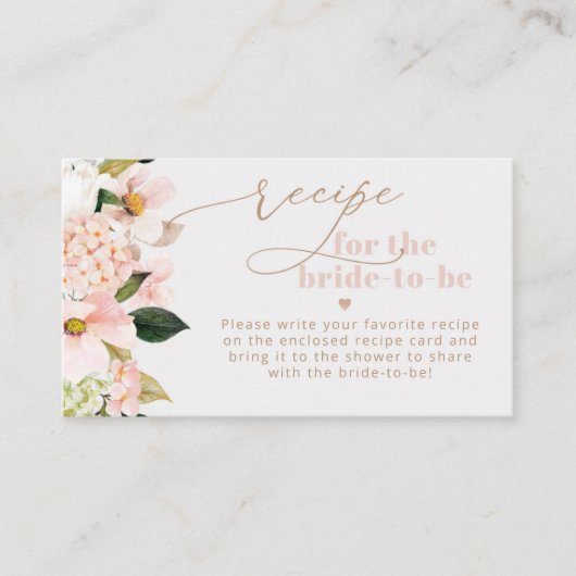 赤面ピンクのワイルドフラワーズレシピ エンクロージャーカード (正面)