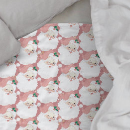 赤面ピンクのヴィンテージサンタクロースのウィンキングクリスマス フリースブランケット